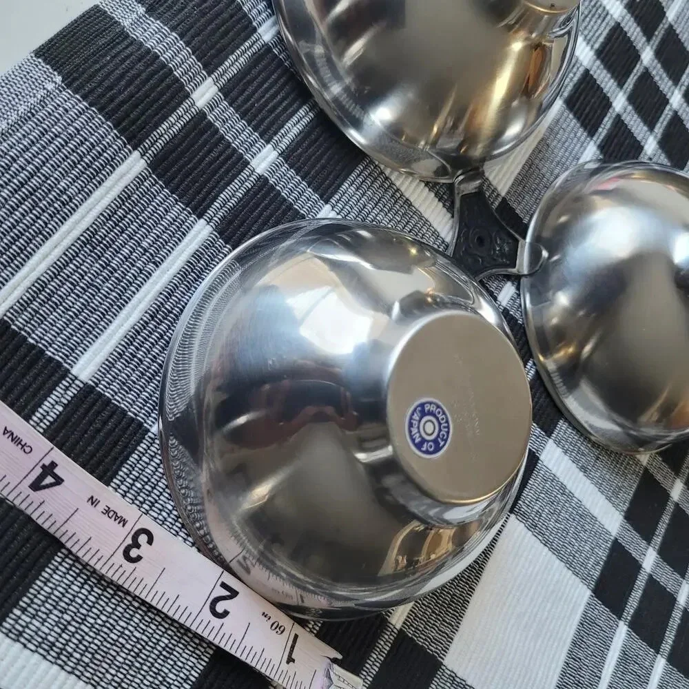 Vintage MCM International Stainless 3 Section Tidbit Nut Tray Japan Entertaining